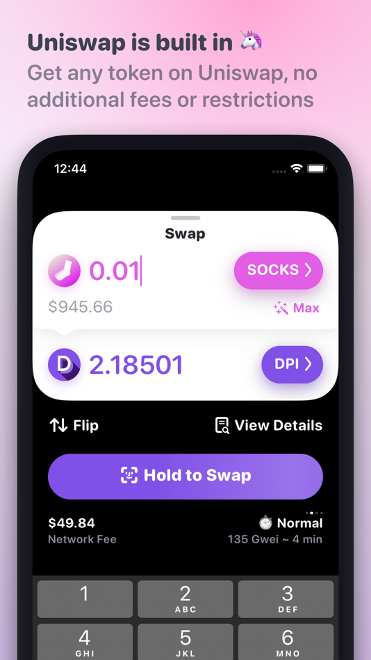 screenshot of Rainbow Wallet